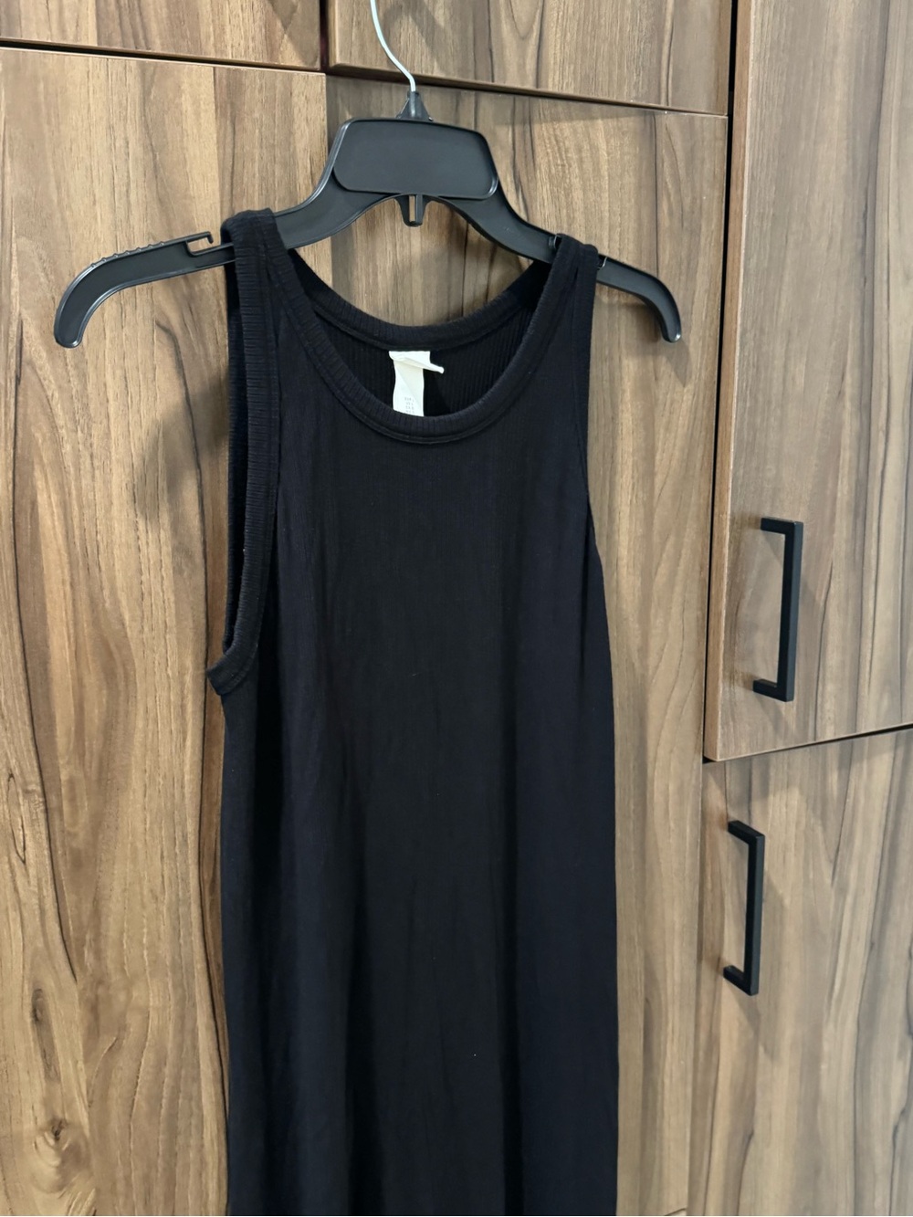 Classic Black Ribbed Tank Dress - Women - Picture 5 of 6